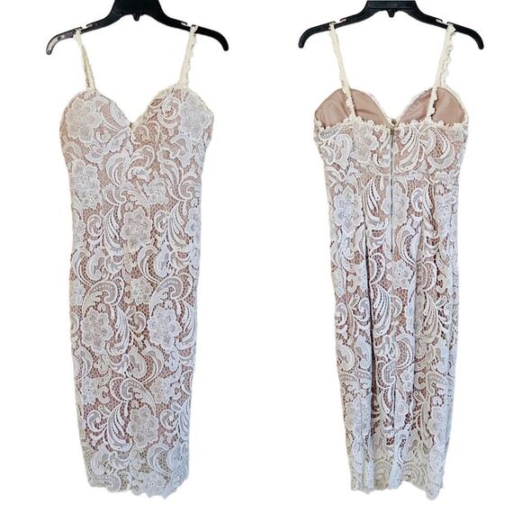 L’ATISTE by Amy White Crochet Lace Midi Dress Sz S - Picture 4 of 15